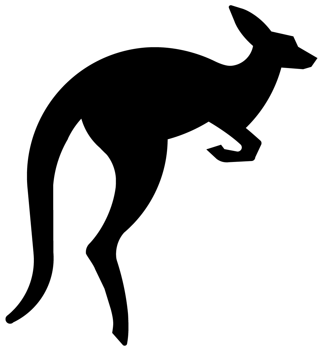 Hopping Black Kangaroo
