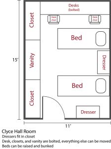 Clyce Hall Room Layout