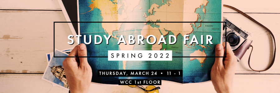 Spring 2022 Study Abroad Fair Banner