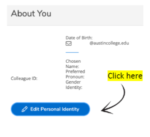 Click the "Edit Personal Identity Button"