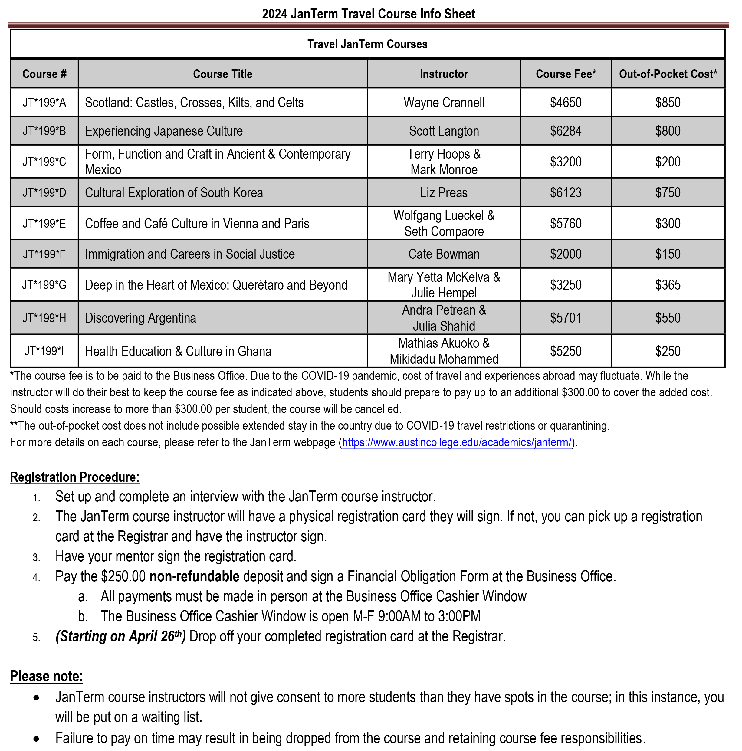 Travel JanTerm 2024 Info Sheet