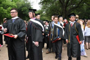 Graduates walking