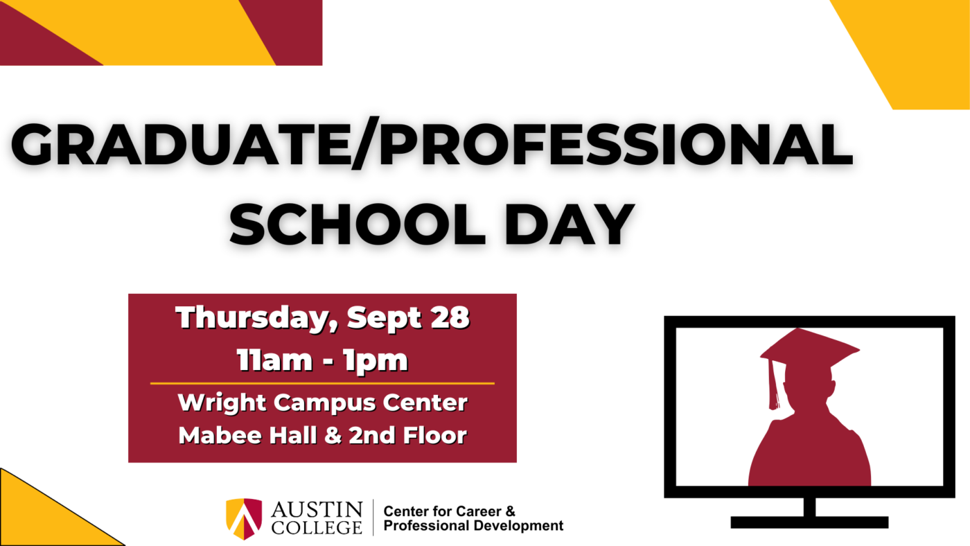 Graduate/Professional School Day
Thursday, September 28
11am - 1pm
Wright Campus Center
Mabee Hall & 2nd Floor