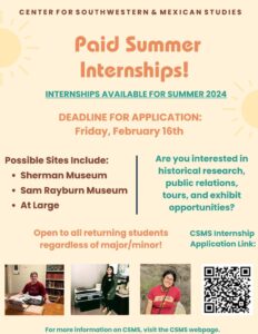 CSMS Paid Summer Internships 